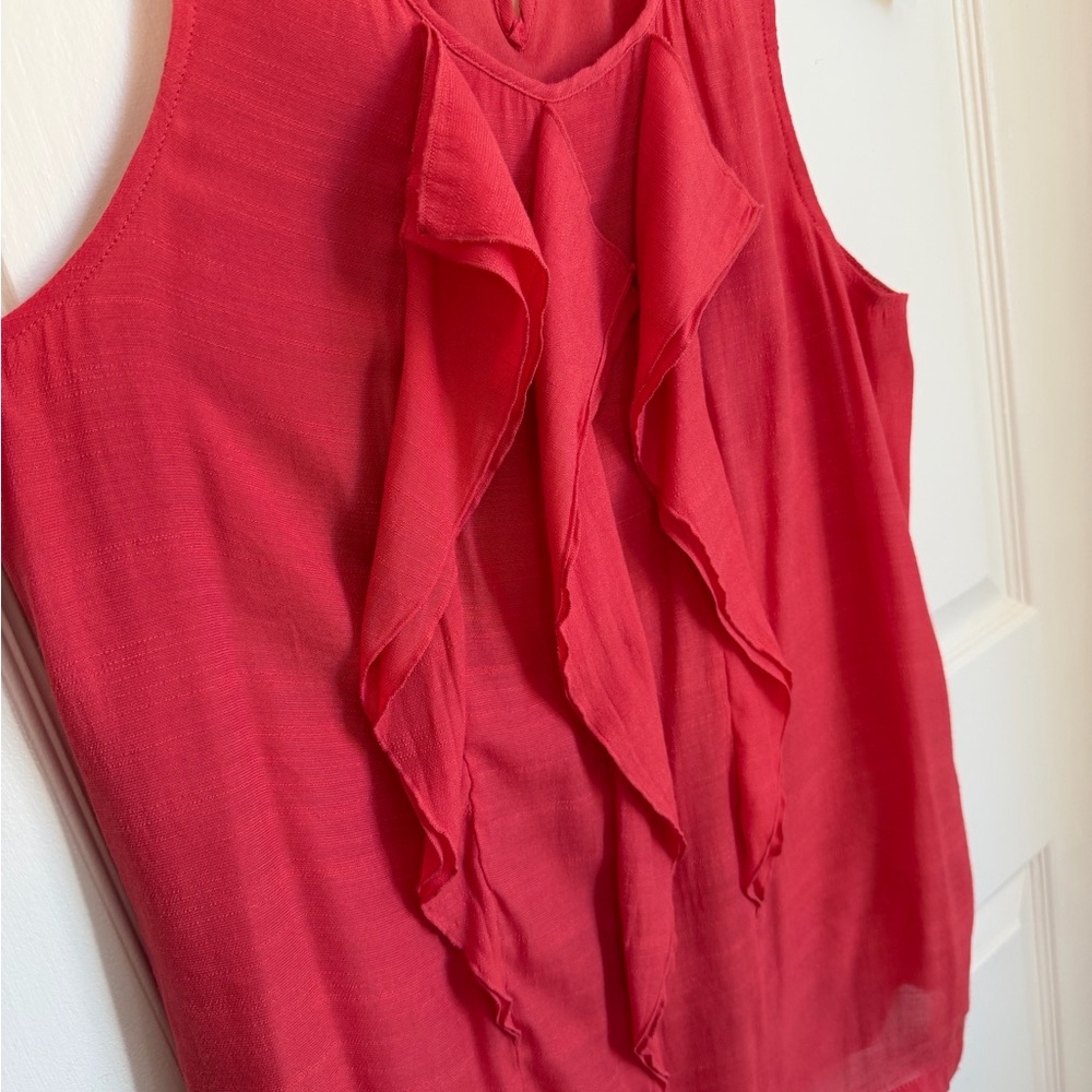 The Limited Women's Raspberry Pink Ruffle Sleeveless Blouse - Picture 3 of 9